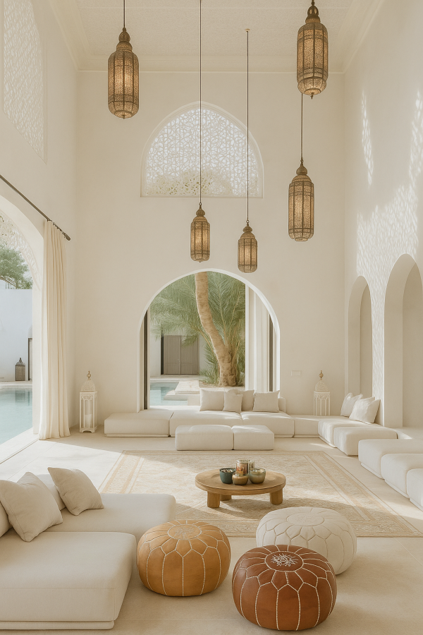 Pouf en cuir rond véritable non rembourré